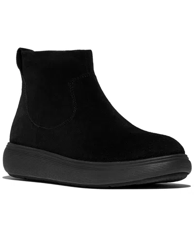 Fitflop Women's Iq-comff Leather Zip Ankle Booties In Black