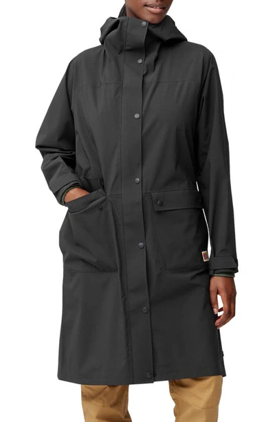 Fjall Raven Vardag Waterproof Rain Coat In Black