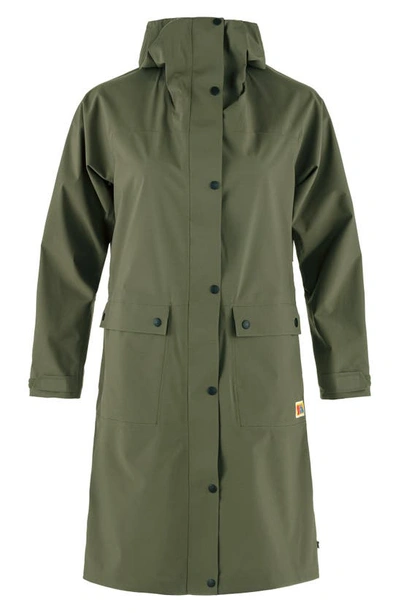 Fjall Raven Vardag Waterproof Rain Coat In Laurel Green