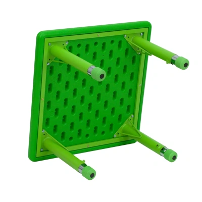 Flash Furniture 24'' Square Green Plastic Height Adjustable Activity Table