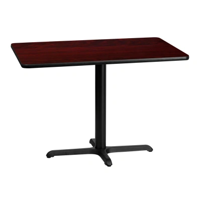 Flash Furniture 30'' X 42'' Rectangular Mahogany Laminate Table Top With 22'' X 30'' Table Height Base In Brown
