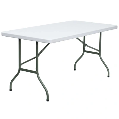 Flash Furniture 30''w X 60''l Granite White Plastic Folding Table