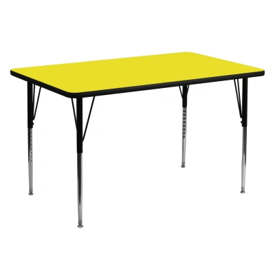 Flash Furniture 30''w X 60''l Rectangular Yellow Hp Laminate Activity Table