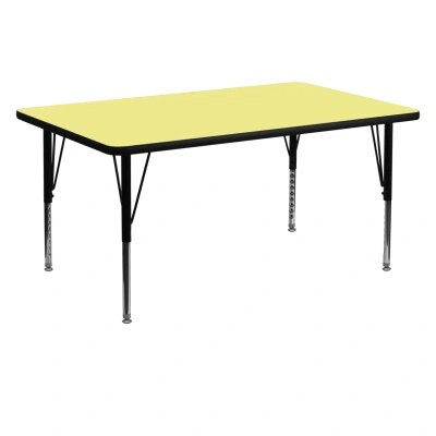 Flash Furniture 30''w X 60''l Rectangular Yellow Thermal Laminate Activity Table