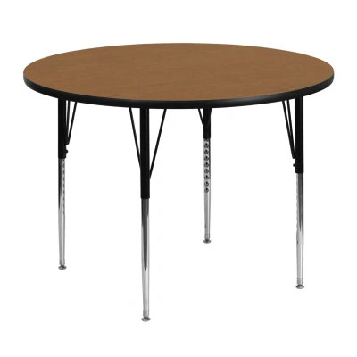 Flash Furniture 48'' Round Oak Thermal Laminate Activity Table In Brown