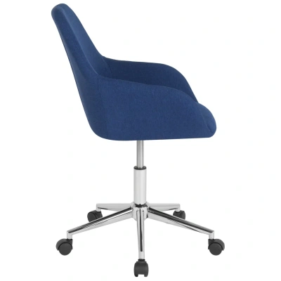 Flash Furniture Cortana Home And Office Mid-back Chair In Blue Fabric