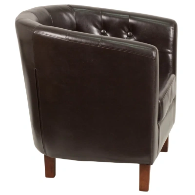 Flash Furniture Hercules Cranford Series Brown Leather Tufted Barrel Chair