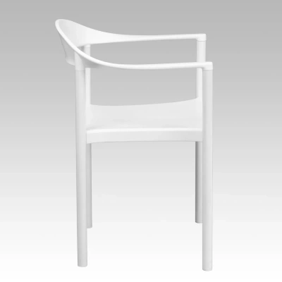 Flash Furniture Hercules Series 1000 Lb. Capacity White Plastic Cafe Stack Chair