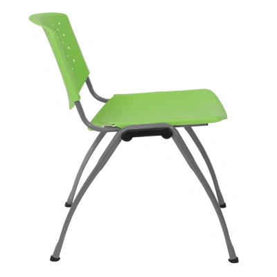 Flash Furniture Hercules Series 880 Lb. Capacity Green Plastic Stack Chair With Titanium Frame