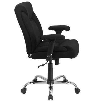 Flash Furniture Hercules Series Big & Tall 400 Lb. Rated Black Fabric Executive Swivel Chair With Adjustable Arms