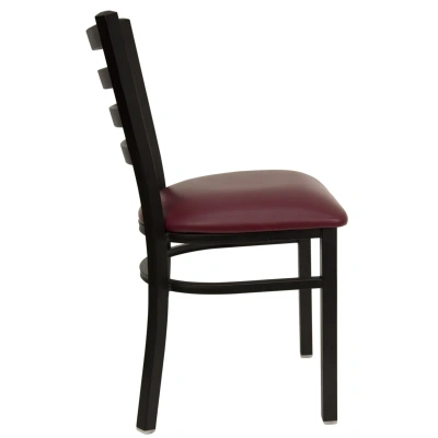 Flash Furniture Hercules Series Black Ladder Back Metal Restaurant Chair In Dark Red