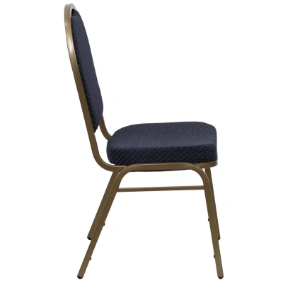 Flash Furniture Hercules Series Dome Back Stacking Banquet Chair In Navy Patterned Fabric In Blue