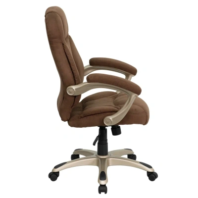 Flash Furniture High Back Brown Microfiber Contemporary Executive Swivel Chair With Arms
