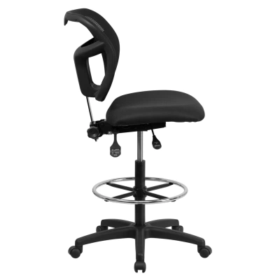 Flash Furniture Mid-back Black Mesh Drafting Chair