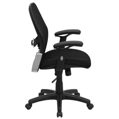 Flash Furniture Mid-back Black Super Mesh Executive Swivel Chair With Adjustable Arms
