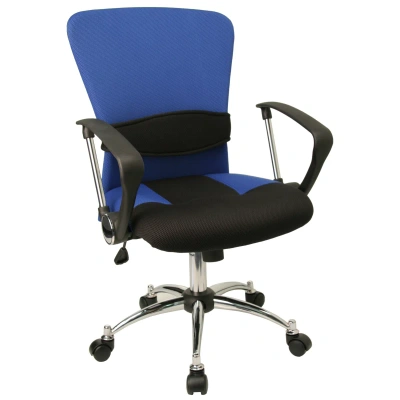 Flash Furniture Mid-back Blue Mesh Swivel Task Chair With Arms