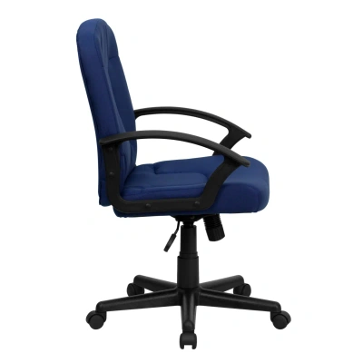 Flash Furniture Mid-back Navy Fabric Executive Swivel Chair With Nylon Arms In Blue