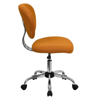 Flash Furniture Mid-back Orange Mesh Swivel Task Chair With Chrome Base