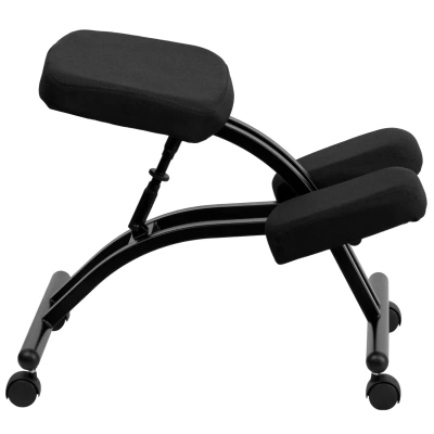 Flash Furniture Mobile Ergonomic Kneeling Chair In Black Fabric