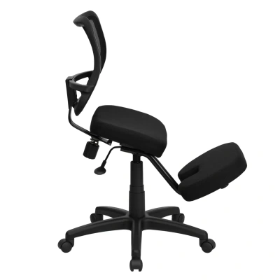 Flash Furniture Mobile Ergonomic Kneeling Swivel Task Chair With Black Mesh Back