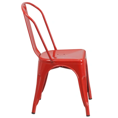 Flash Furniture Red Metal Indoor-outdoor Stackable Chair