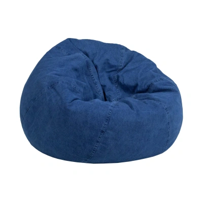 Flash Furniture Small Denim Kids Bean Bag Chair In Blue