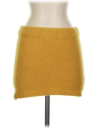 Pre-owned Flat White Casual Skirt In Yellow