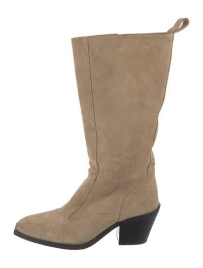 Pre-owned Flattered Suede Boots In Neutrals