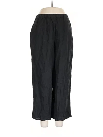 Pre-owned Flax Linen Pants In Black