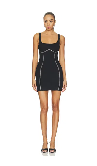 Fleur Du Mal Hotfix Corset Dress In Black
