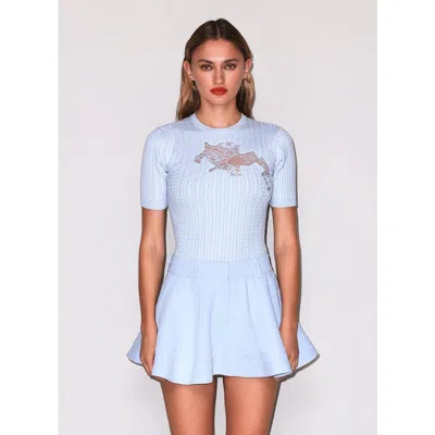 Fleur Du Mal Lace Guipure Knit Bodysuit In Raindrop