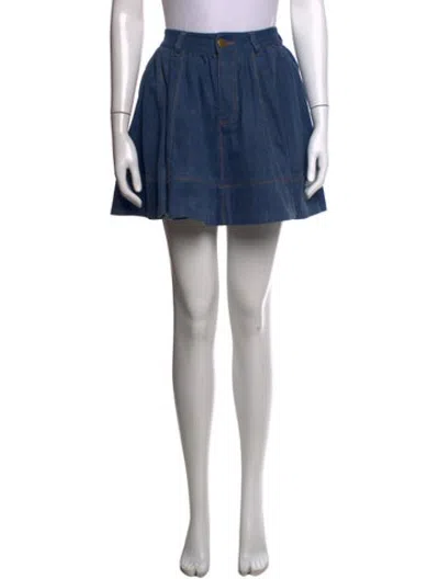 Pre-owned Fleur Du Mal Mini Skirt In Blue