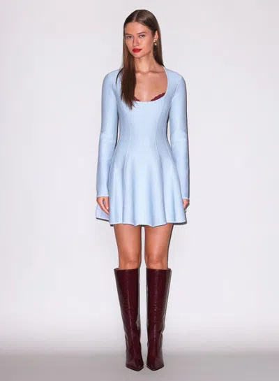Fleur Du Mal Scoop Neck Flared Corset Dress In Raindrop