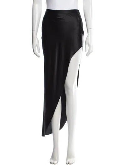 Pre-owned Fleur Du Mal Silk Long Skirt W/ Tags In Black
