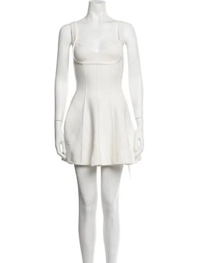 Pre-owned Fleur Du Mal Silk Mini Dress In White