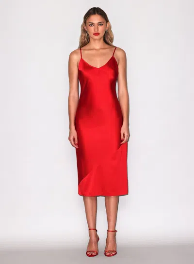 Fleur Du Mal Silk V Slip Dress In Purple