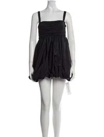 Pre-owned Fleur Du Mal Square Neckline Mini Dress In Black