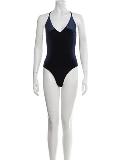 Pre-owned Fleur Du Mal V-neck Jumpsuit In Blue