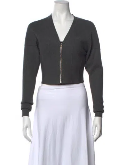 Pre-owned Fleur Du Mal V-neck Sweater In Grey
