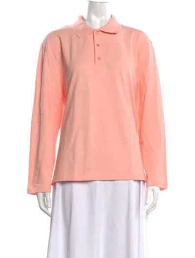 Pre-owned Flore Flore Long Sleeve Polo W/ Tags In Pink