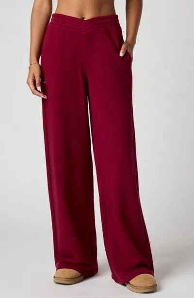 Florence By Mills Cozy Crush V Wide Leg Sweatpants In Red
