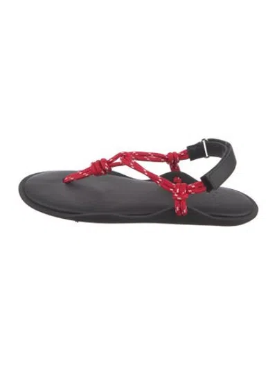Pre-owned Flowze Leather Sandals In Red