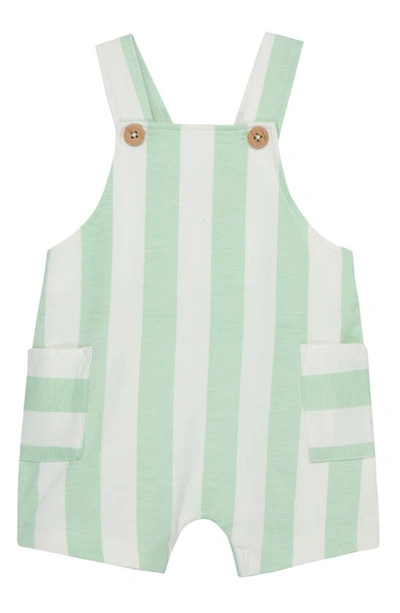 Focus Babies' French Terry Stripe Organic Cotton Shortall In Green