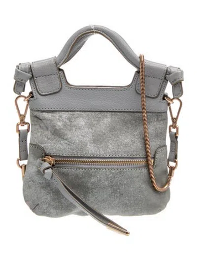 Pre-owned Foley + Corinna Suede Crossbody Bag In Grey