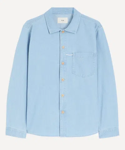 Folk Mens Bleached Denim Loop Shirt In Multi