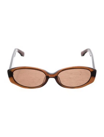Pre-owned For Art's Sake Narrow Tinted Sunglasses In Brown