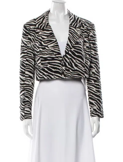 Pre-owned For Love & Lemons Animal Print Jacket In Black