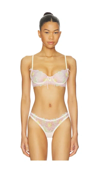 For Love & Lemons Blush Hibiscus Underwire Bra In Pink