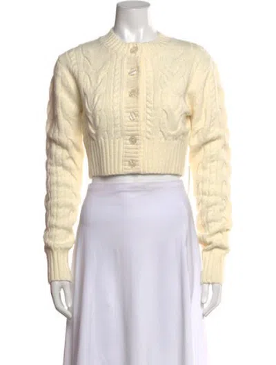 Pre-owned For Love & Lemons Crew Neck Sweater In Yellow