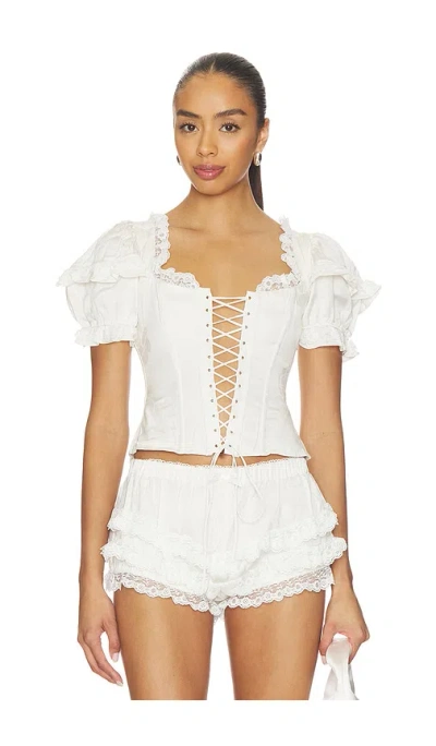 For Love & Lemons Isadora Top In Cream